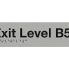 Braille Exit Level Basement 5 Sign
